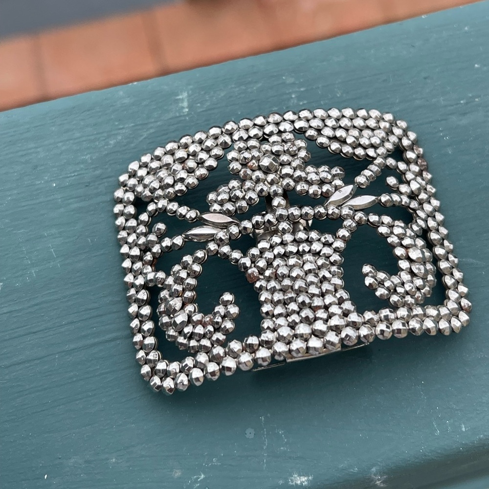 Antique Steel Cut Shoe Clip - great for ribbon wrapped bracelet
